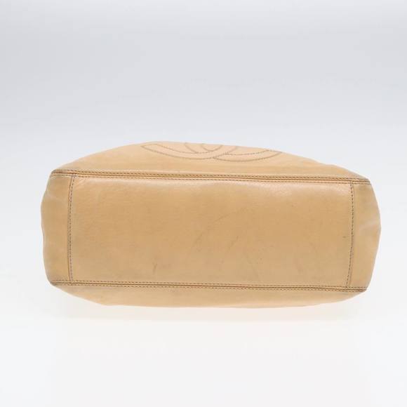 CHANEL COCO Mark Shoulder Bag Leather Beige CC Auth 87307 - Picture 10 of 16